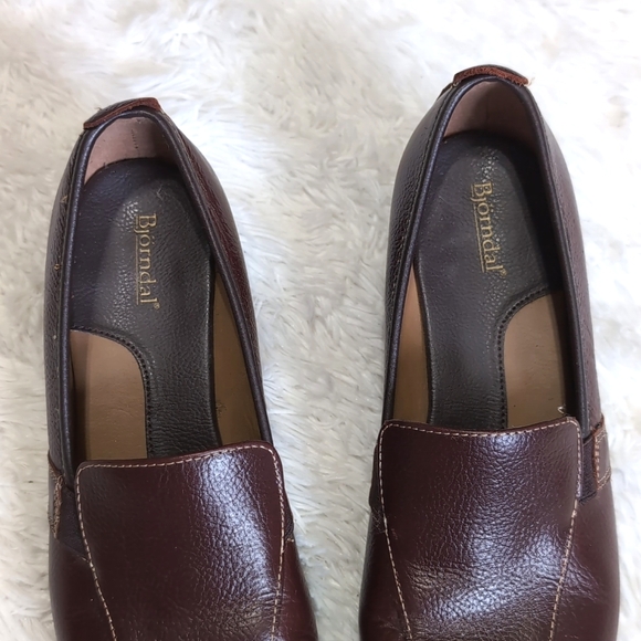 Bjorndal Genuine Leather Brown Wedge Loafers Size 10 - Picture 6 of 13